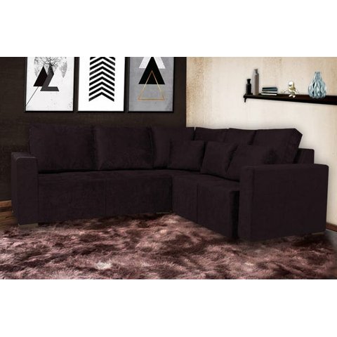 Facto Retratil Reclinavel 2,90Mx2,90M Sued Amassado Chocolate