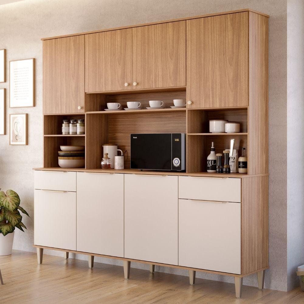 Armário de Cozinha Completo 100%mdf 2m 8 Portas 2 Gavetas e 6