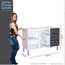 Ver imagem 5 de Balcão Para Cozinha de Aço 2 Portas 3 Gavetas e Porta Tempero Gaia 120 Com Tampo Cozimax Preto