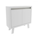 Ver imagem 2 de Armário para Escritório 2 Portas 1 Prateleira Me41417 Branco - Tecno Mobili