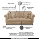 Ver imagem 3 de Sofá Decorativo 180cm 2 Lugares com 4 Almofadas Armstrong Suede Bege - Gran Belo