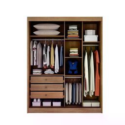 Guarda Roupa Virtus 1600 2 Portas 3 Gavetas Cor:cumaru Fendi - 4