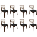 Ver imagem 1 de Kit 8 Cadeiras de Jantar Madeira Maciça Mel Manuela Assento Veludo Preto Tela Premium