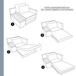 Poltrona Cama | com Tampo Lateral Direito | Tecido Acquablock Impermeável | Medida 108cm | Preta - 9