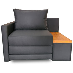 Poltrona Cama | com Tampo Lateral Direito | Tecido Acquablock Impermeável | Medida 108cm | Preta