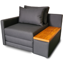 Ver imagem 4 de Poltrona Cama | com Tampo Lateral Direito | Tecido Acquablock Impermeável | Medida 108cm | Preta