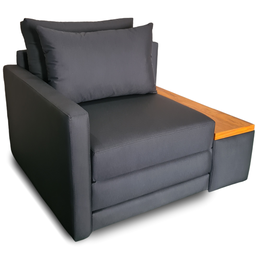 Poltrona Cama | com Tampo Lateral Direito | Tecido Acquablock Impermeável | Medida 108cm | Preta - 3
