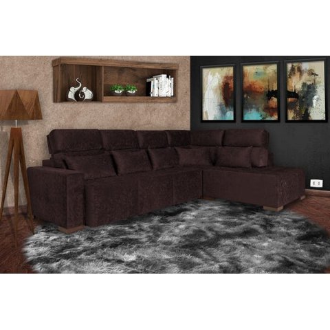 Ferrara Retrátil e Reclinável 3,00M x 2,30M Sued Animale Chocolate