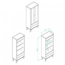 Ver imagem 6 de Conjunto Cristaleira 2 Portas em Vidro e Buffet 2 Portas Retrô Any Espresso Móveis