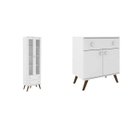 Ver imagem 2 de Conjunto Cristaleira 2 Portas em Vidro e Buffet 2 Portas Retrô Any Espresso Móveis