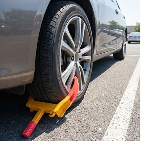 Trava de Pneu Universal Kit 2 Uni Bloqueador de Roda Carro Moto Antifurto Seguranca Roubo Reboque Ve