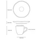 Ver imagem 3 de Jogo 6 Xícaras de Café 120ml com Pires Cerâmica Bio Latte Mesa Posta Porto Brasil