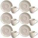 Ver imagem 1 de Jogo 6 Xícaras de Café 120ml com Pires Cerâmica Bio Latte Mesa Posta Porto Brasil