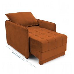 Poltrona Cama Reclinável Retrátil Viena Veludo Terracota - Loja Sheep - 7