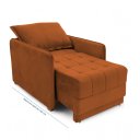 Ver imagem 7 de Poltrona Cama Reclinável Retrátil Viena Veludo Terracota - Loja Sheep