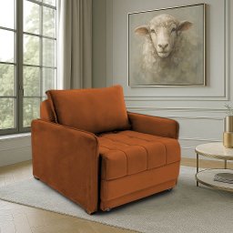 Poltrona Cama Reclinável Retrátil Viena Veludo Terracota - Loja Sheep - 2