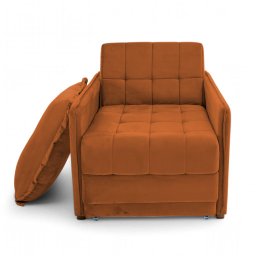 Poltrona Cama Reclinável Retrátil Viena Veludo Terracota - Loja Sheep - 1