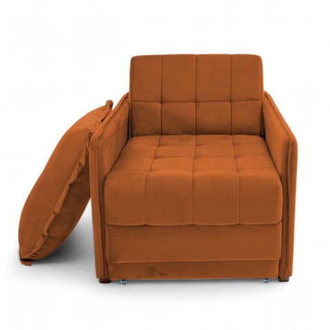 Poltrona Cama Reclinável Retrátil Viena Veludo Terracota - Loja Sheep