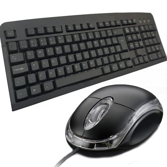 Kit Teclado Usb + Mouse Usb Básico Standart com Fio ( 0014 ) - ( Ws1121 )