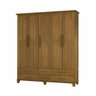 Guarda Roupa Casal de Madeira 5 Portas 6 Gavetas Ibiza - (castanho) - 1