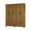 Ver imagem 1 de Guarda Roupa Casal de Madeira 5 Portas 6 Gavetas Ibiza - (castanho)
