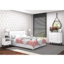 Ver imagem 1 de Conjunto Mesa de Cabeceira e Cômoda 3 Gavetas Lyz Espresso Móveis Branco