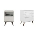 Ver imagem 2 de Conjunto Mesa de Cabeceira e Cômoda 3 Gavetas Lyz Espresso Móveis