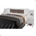 Ver imagem 2 de Cabeceira Box Bruna Queen Fixação no Box MDF-MDP Branco Bege Escuro Framar