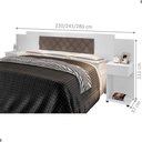 Ver imagem 3 de Cabeceira Box Bruna Queen Fixação no Box MDF-MDP Branco Bege Escuro Framar