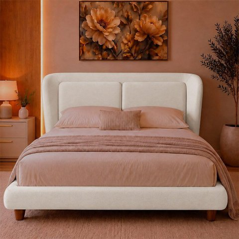 Cama Japonesa com Cabeceira Casal Blind Haru Facto Off White - Sallar Home