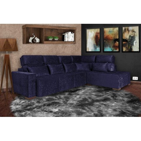 Ferrara Retrátil e Reclinável 3,00M x 2,30M Sued Animale Azul