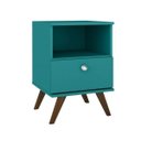 Ver imagem 3 de Conjunto Cômoda 3 Gavetas e Mesa de Cabeceira 1 Gaveta Retrô Ônix Espresso Móveis