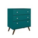 Ver imagem 5 de Conjunto Cômoda 3 Gavetas e Mesa de Cabeceira 1 Gaveta Retrô Ônix Espresso Móveis