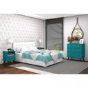 Ver imagem 1 de Conjunto Cômoda 3 Gavetas e Mesa de Cabeceira 1 Gaveta Retrô Ônix Espresso Móveis