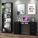 Ver imagem 1 de Escrivaninha Alaska e Estante Livreiro 6908 Preto