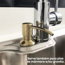 Ver imagem 3 de Dispenser Dosador Detergente Dourado Ouro Gold Inox 350ml Embutir Bancada Cozinha Porta Sabonete Liq