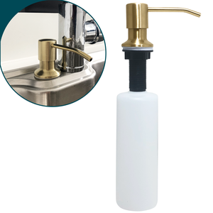Dispenser Dosador Detergente Dourado Ouro Gold Inox 350ml Embutir Bancada Cozinha Porta Sabonete Liq