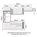 Ver imagem 3 de Armário de Cozinha Completa 290cm Branco Safira Madesa 14
