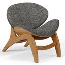 Ver imagem 1 de Poltrona Decorativa Orgânica Sala Living Kadosh L02 Linho Mescla Chumbo - Lyam Decor