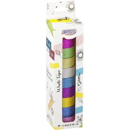 Fita Adesiva Decorada Washi Tape 15x5 Glitter 10 Core - 1
