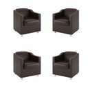 Ver imagem 1 de Kit 4 Poltronas para Recepção Clínica Médica - Balaqui Decor Cor:Marrom