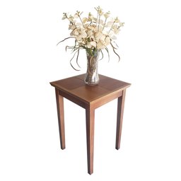 Mesa Lateral Rústica 40x40cm em Madeira Maciça - Castanho - 1