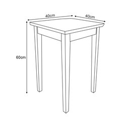 Mesa Lateral Rústica 40x40cm em Madeira Maciça - Castanho - 4