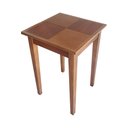 Ver imagem 2 de Mesa Lateral Rústica 40x40cm em Madeira Maciça - Castanho