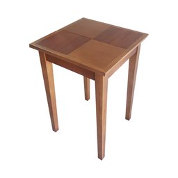 Mesa Lateral Rústica 40x40cm em Madeira Maciça - Castanho - 2
