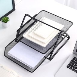 Kit Escritório Organizador Bandeja Lixeira Porta Lápis Lixo Preto - 7