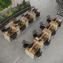 Ver imagem 1 de Estação de Trabalho 16 Lugares Smart Office 16 Mesas 12 Armários Livreiro - Off White e Cedro