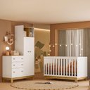 Ver imagem 7 de Berço Americano Infantil Mini Cama 4315 e Guarda Roupa com Cômoda 4970 Q Encanto Slim Branco