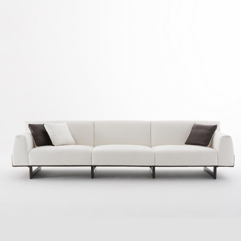 Sofá Hebe Molas Nozag no Assento Mais Durabilidade e Conforto 3,10m Linho Bege - 5 Lugares