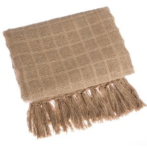 Manta para Sofa Algodao Diversas Cores 1.40 X 1.20m - Bege Escuro